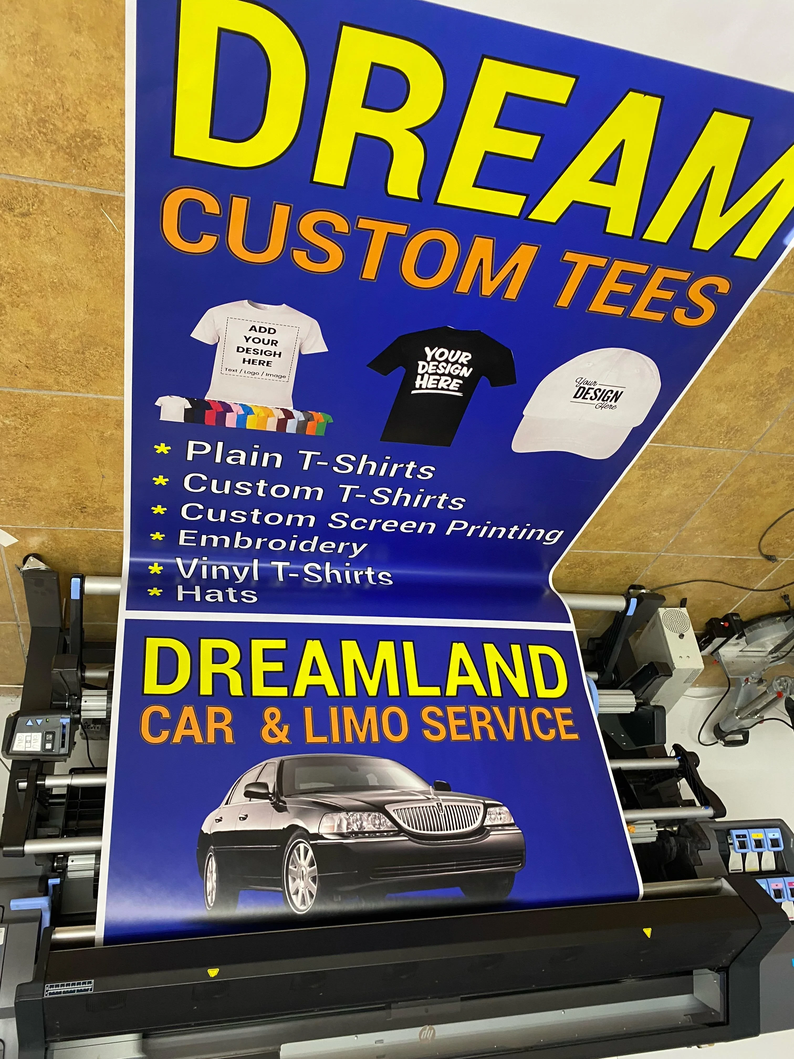 Large format banner in production