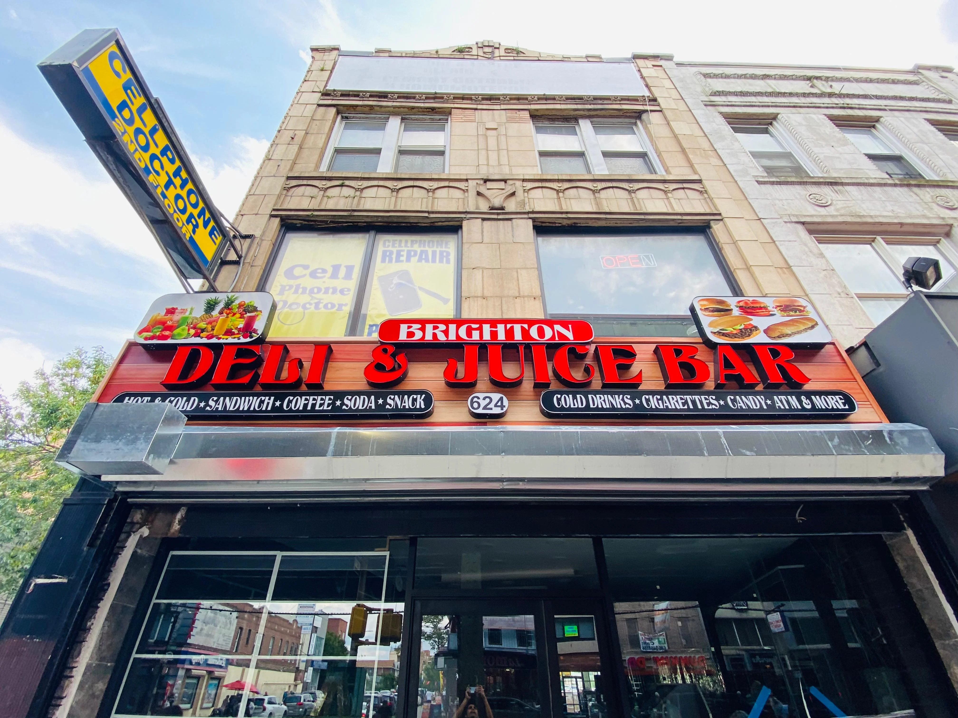 Brighton Deli illuminated storefront sign