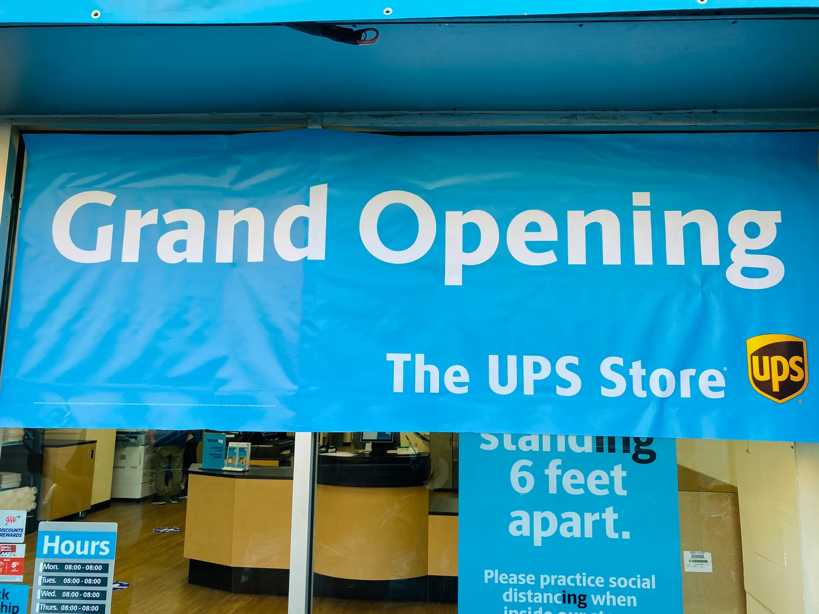 UPS Store grand opening banner for New York location