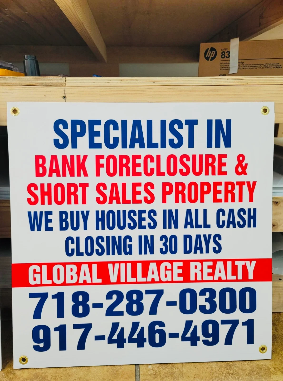 Flat-cut sign panel for NYC business