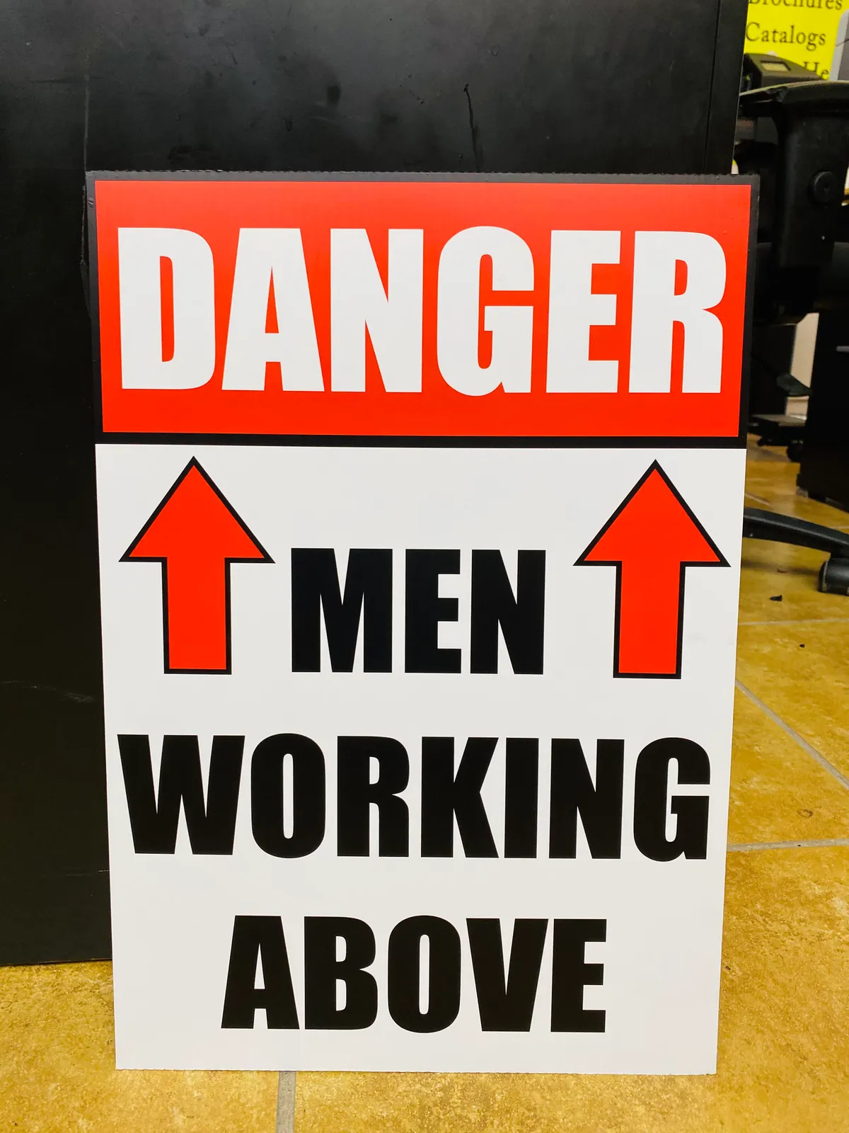 Danger Men Working safety sign for NYC job site