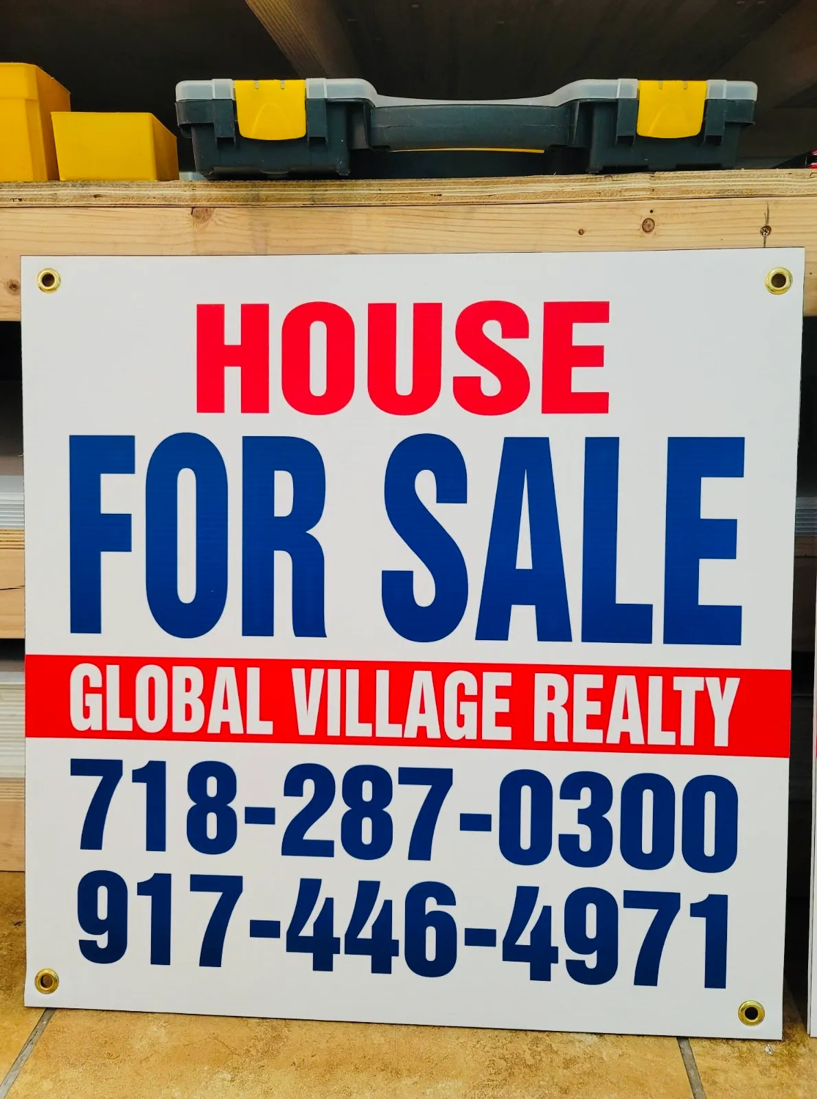 House For Sale realty panel sign for Brooklyn property