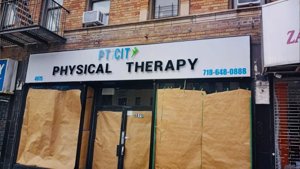 Illuminated storefront sign installed in NYC