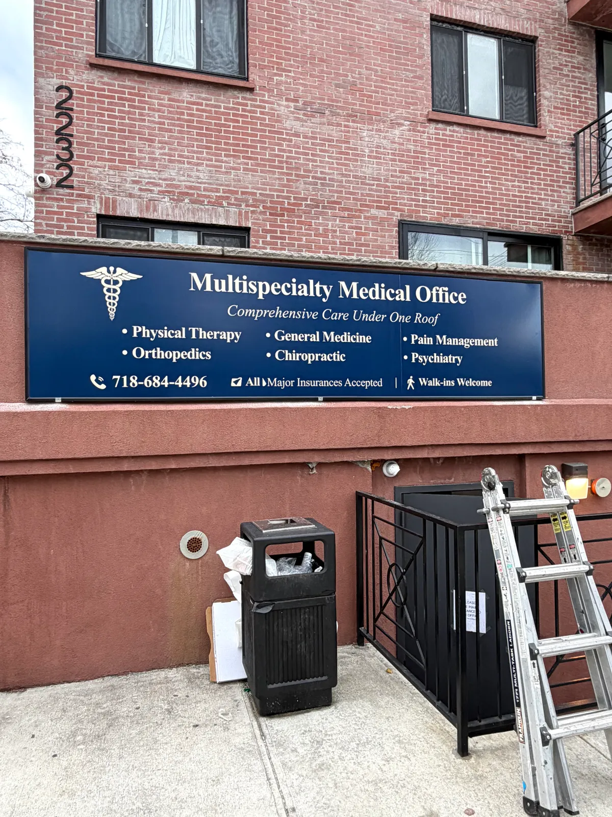 Multispecialty Medical Office storefront panel sign in New York
