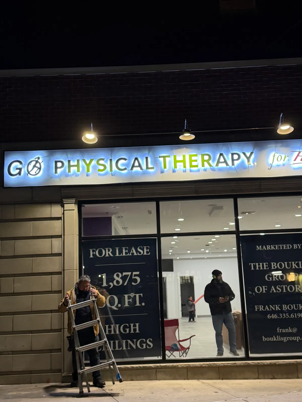 GO Physical Therapy illuminated storefront sign in New York