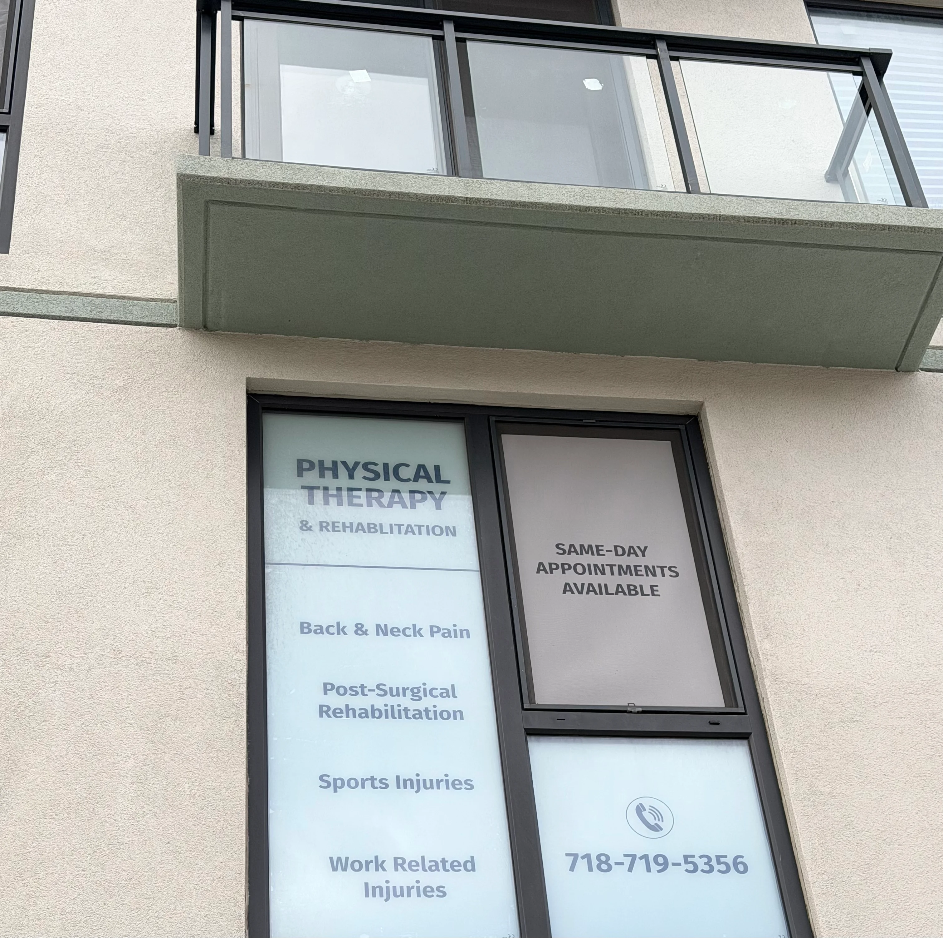 Frosted window graphics for office space