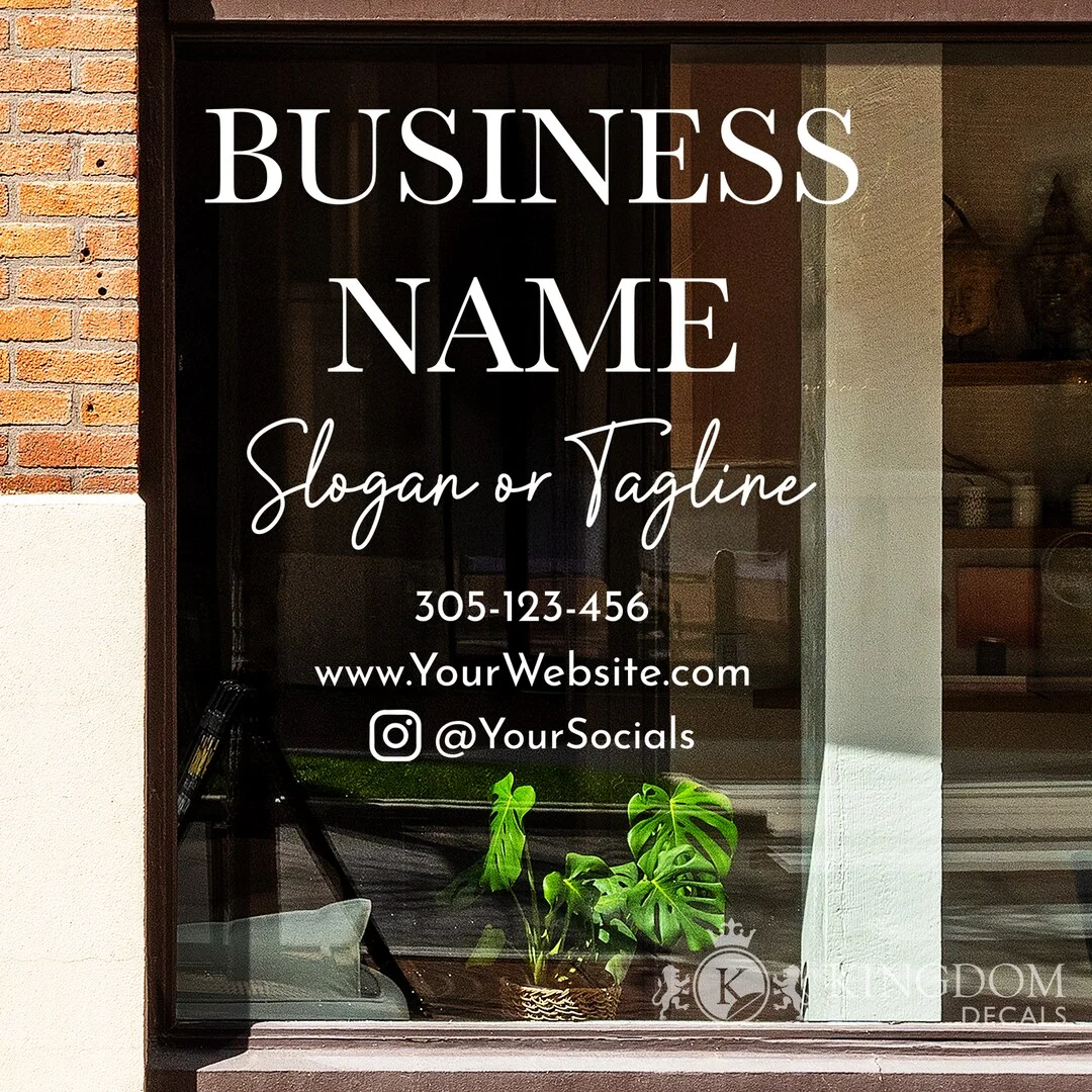 Window vinyl lettering for storefront business